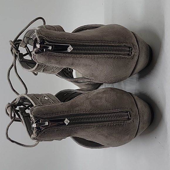 Sam Edelman Gladiator Style Tan Taupe Suede Leather Ankle Sandals 9.5 - Picture 4 of 15